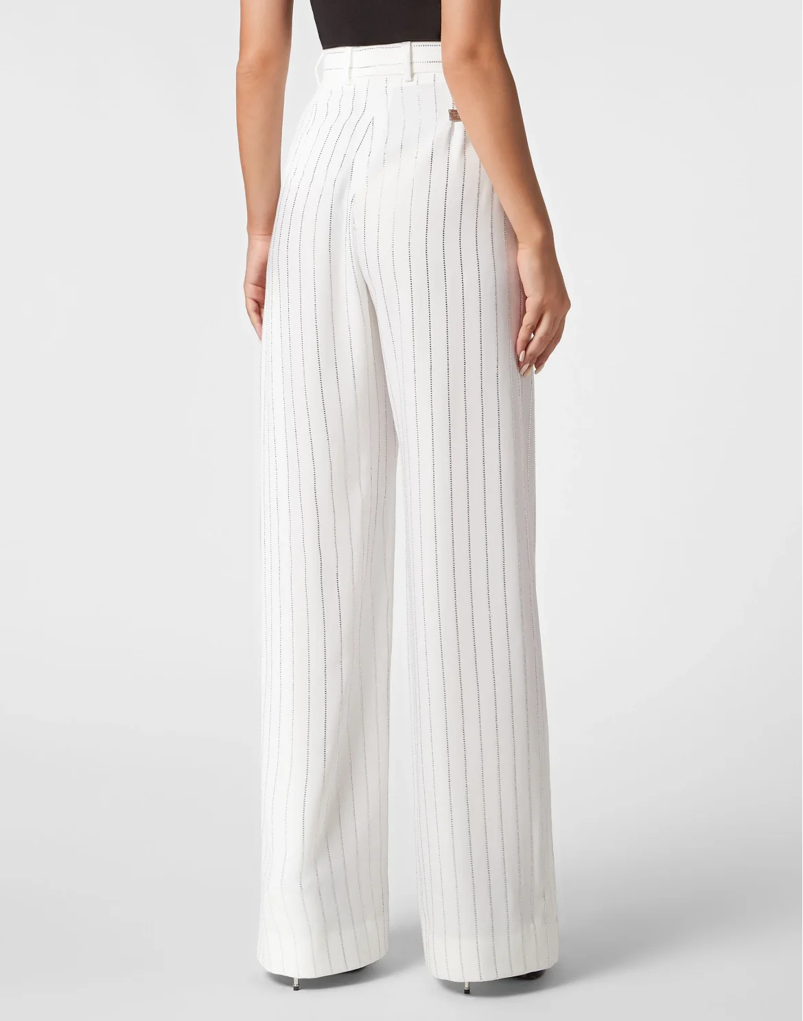 Cady Trousers Man Fit Crystal Pinstripe, цвет: Белый