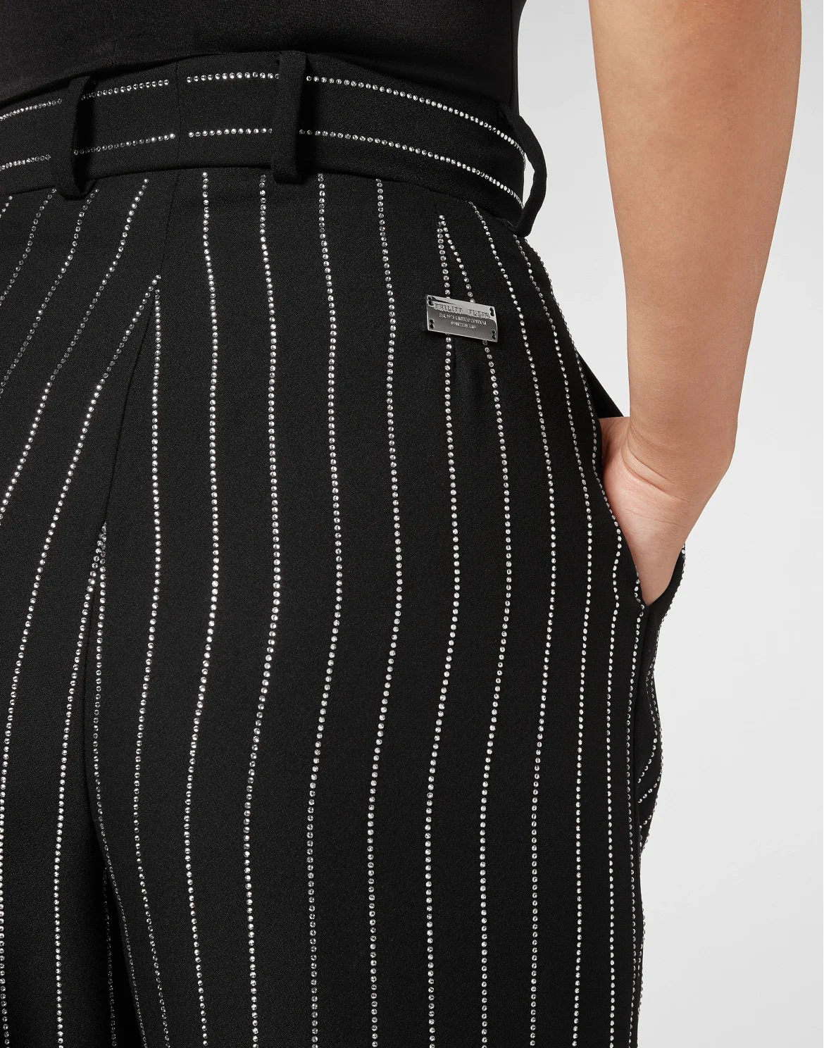 Cady Trousers Man Fit Crystal Pinstripe, цвет: Черный