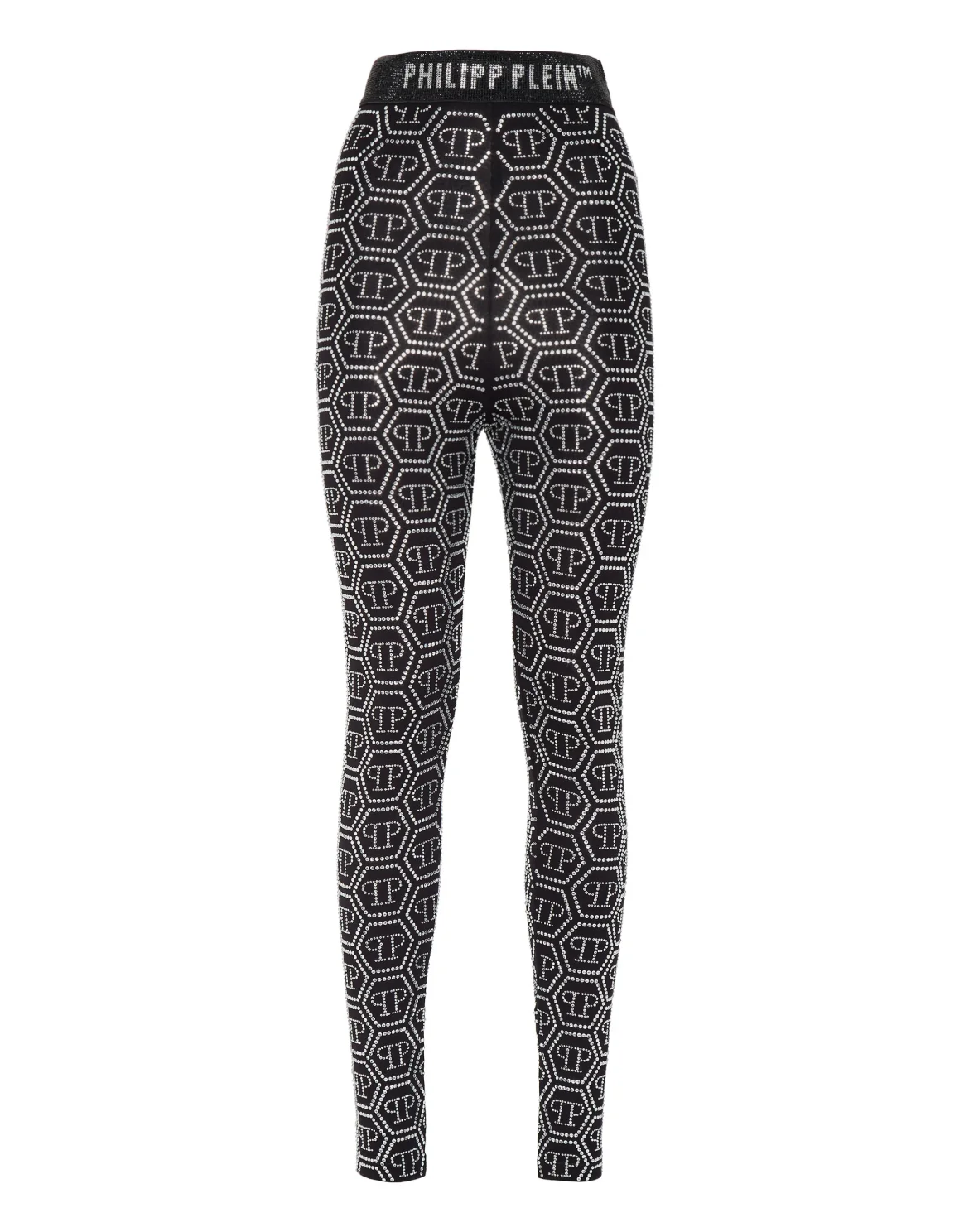 Leggings Monogram Strass, цвет: Черный