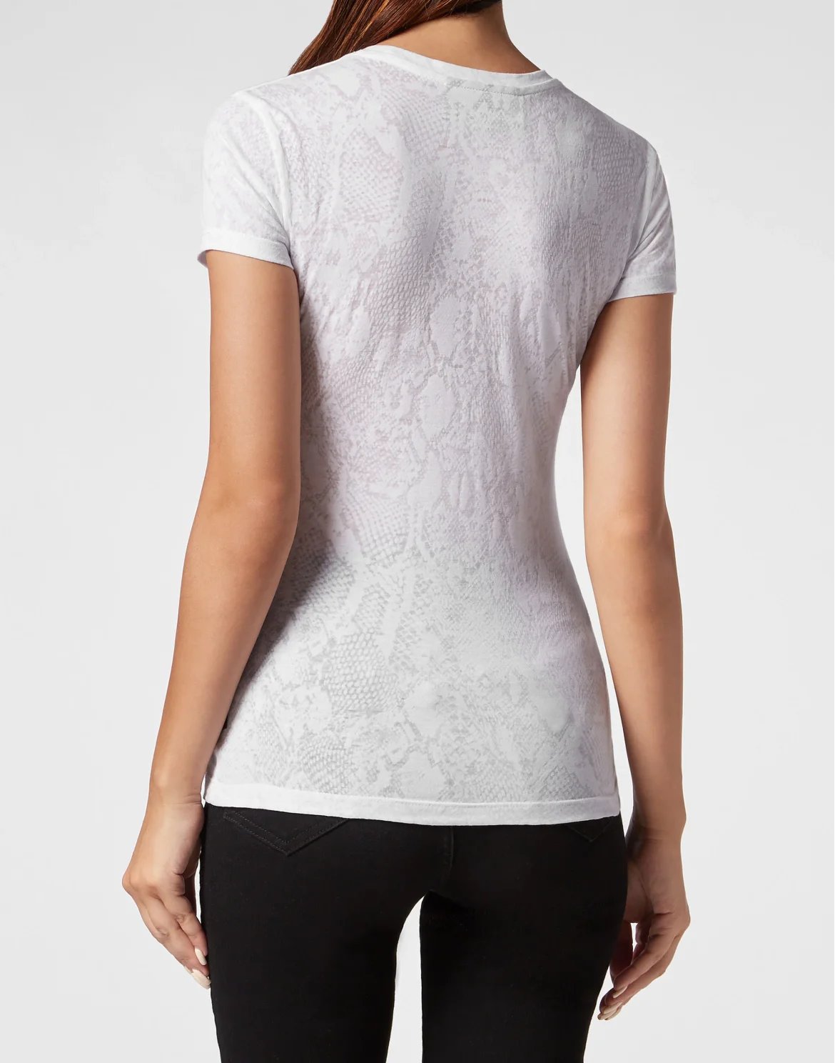 Burn Out T-Shirt Sexy Pure with Crystals Gothic Plein, цвет: Белый
