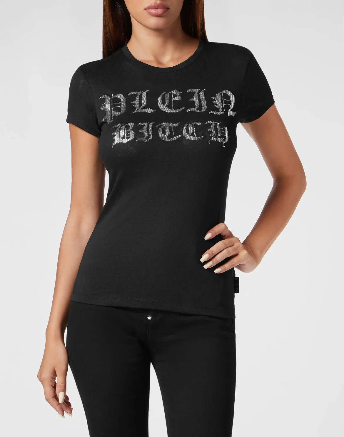 Burn Out T-Shirt Sexy Pure with Crystals Gothic Plein, цвет: Черный
