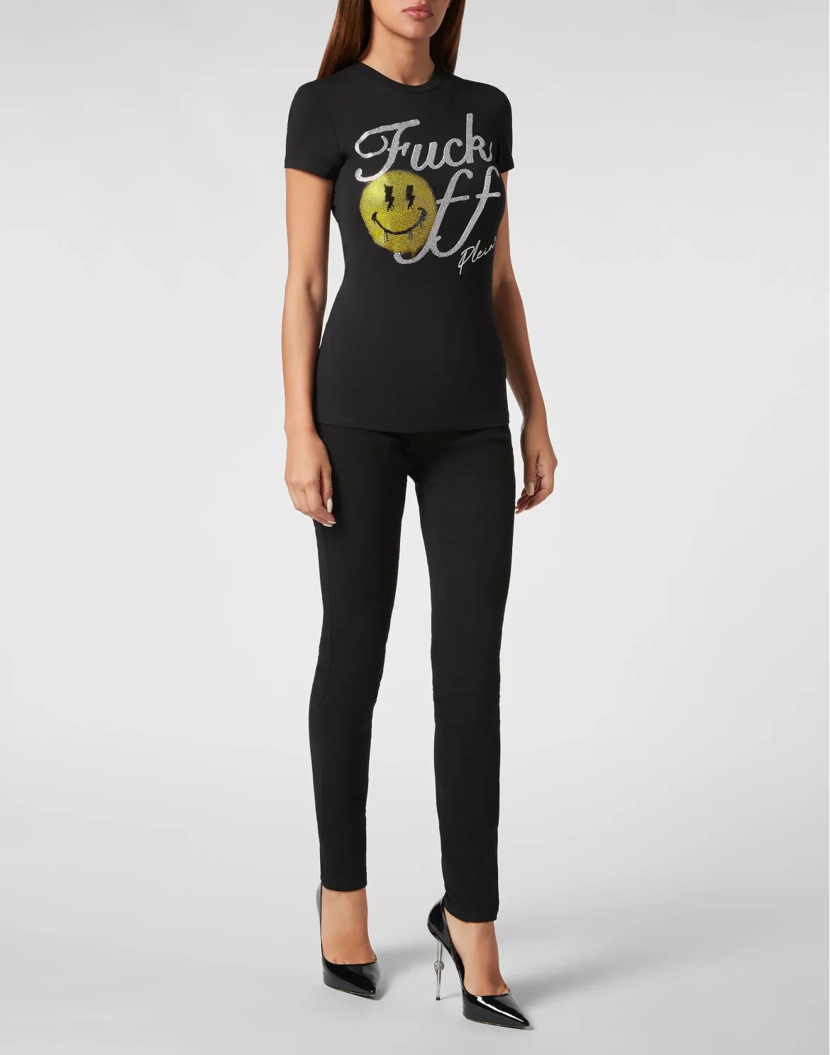 T-Shirt Sexy Pure with Crystals Smile, цвет: Желтый