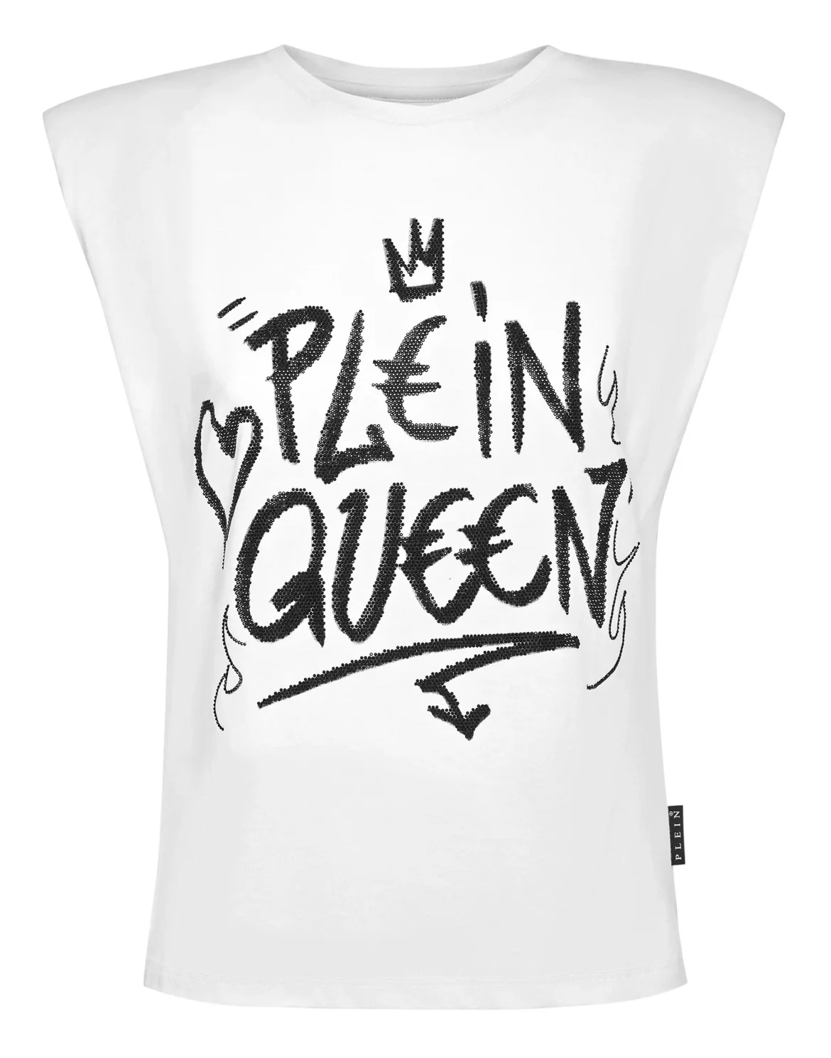 Sleeveless T-Shirt Sexy Pure with Crystals, цвет: Белый