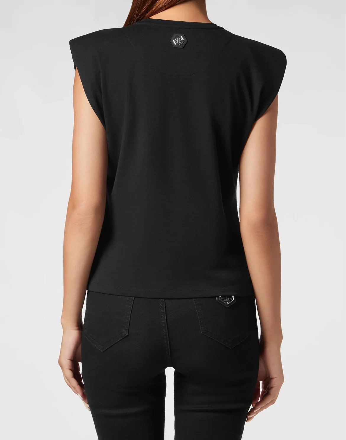 Sleeveless T-Shirt Sexy Pure with Crystals, цвет: Черный