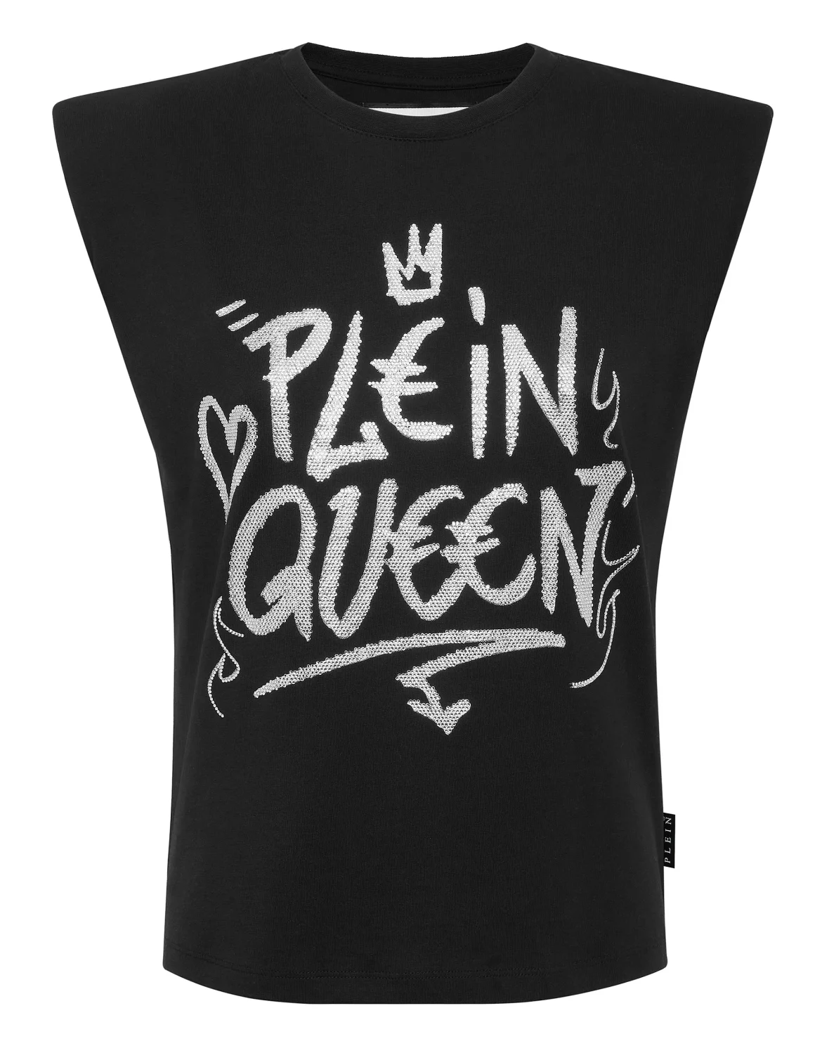 Sleeveless T-Shirt Sexy Pure with Crystals, цвет: Черный