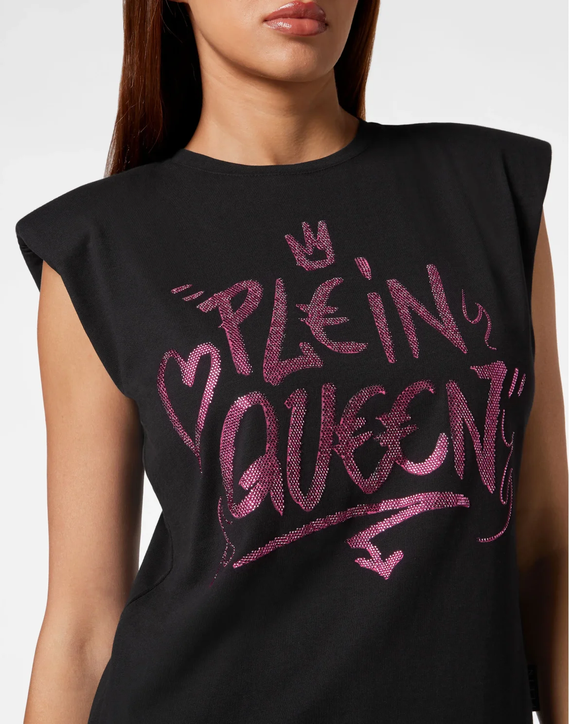 Sleeveless T-Shirt Sexy Pure with Crystals, цвет: Розовый