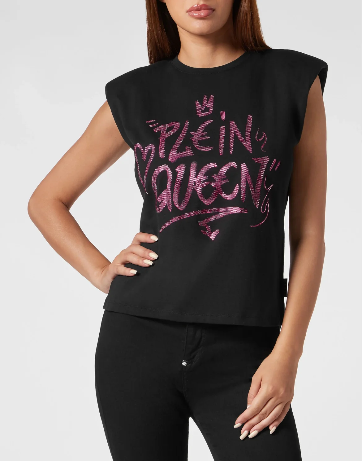Sleeveless T-Shirt Sexy Pure with Crystals, цвет: Розовый