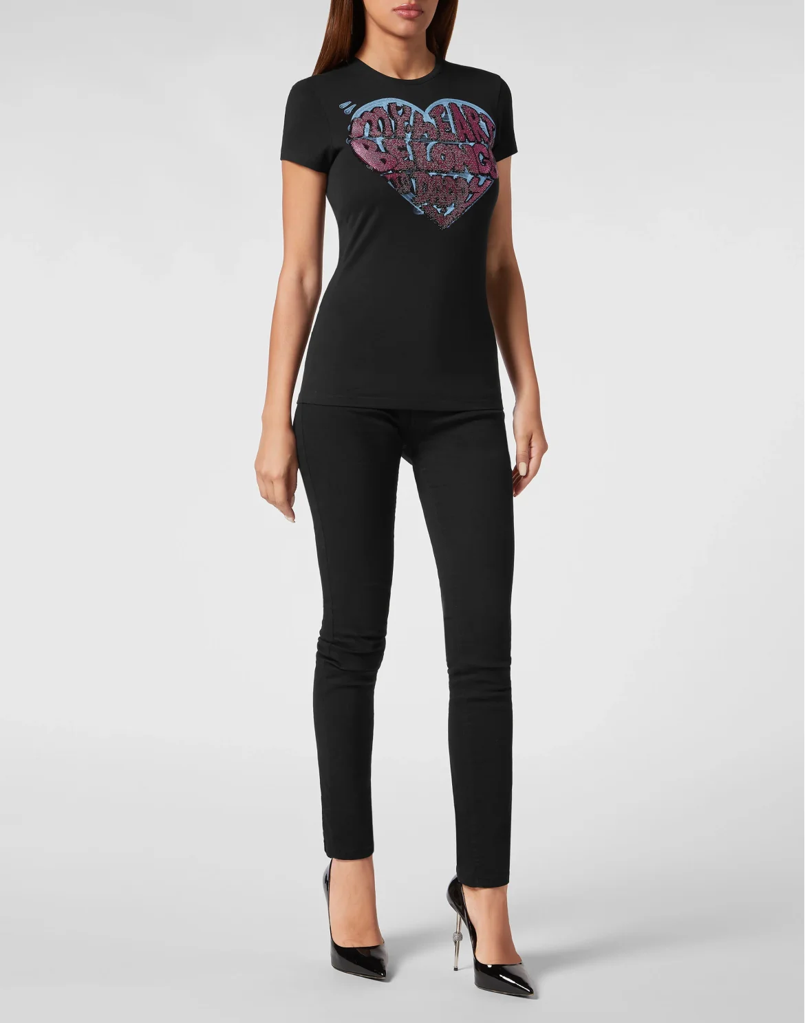 T-Shirt Sexy Pure with Crystals, цвет: Черный