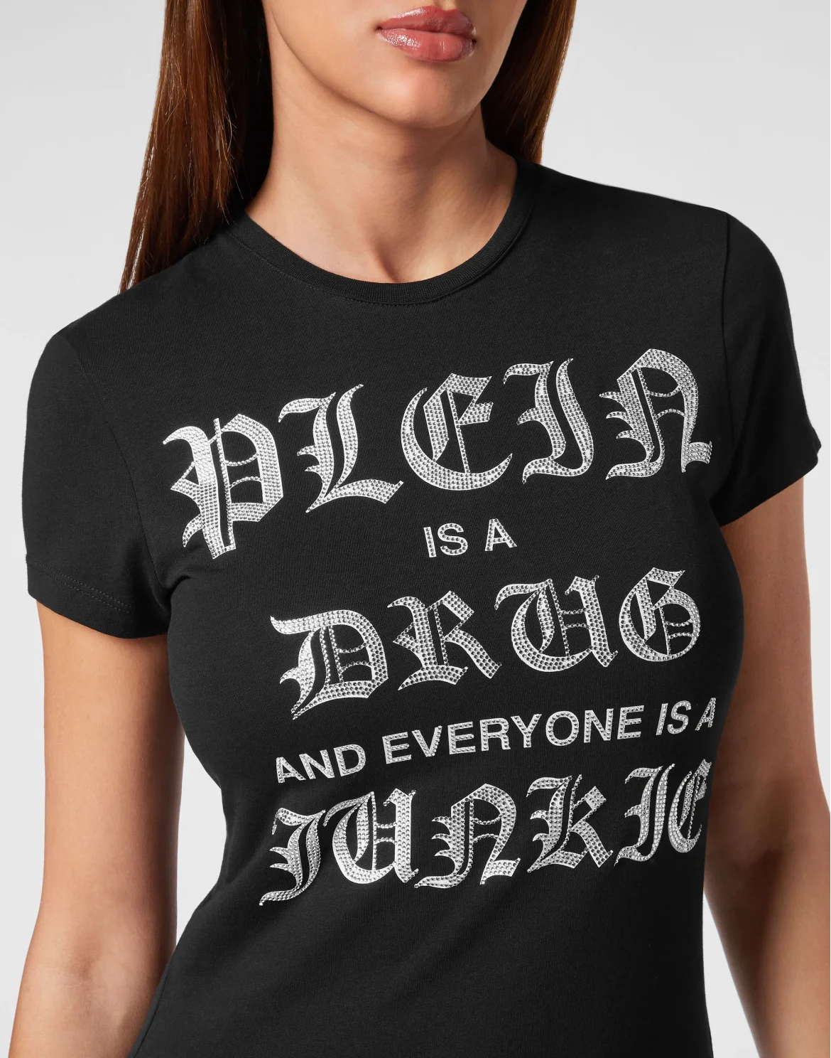 T-Shirt Sexy Pure with Crystals, цвет: Черный