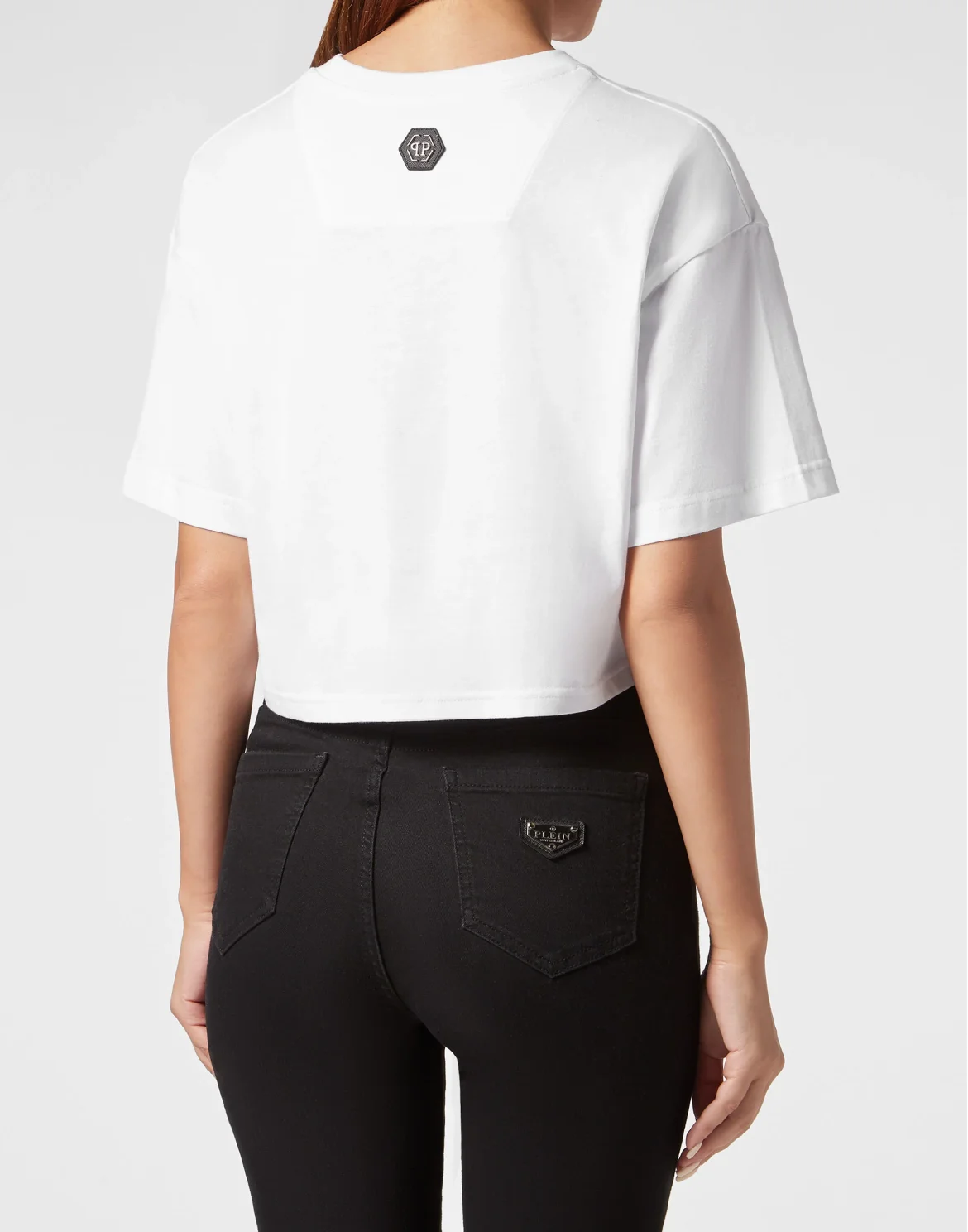 Cropped T-Shirt Round Neck Smile, цвет: Белый