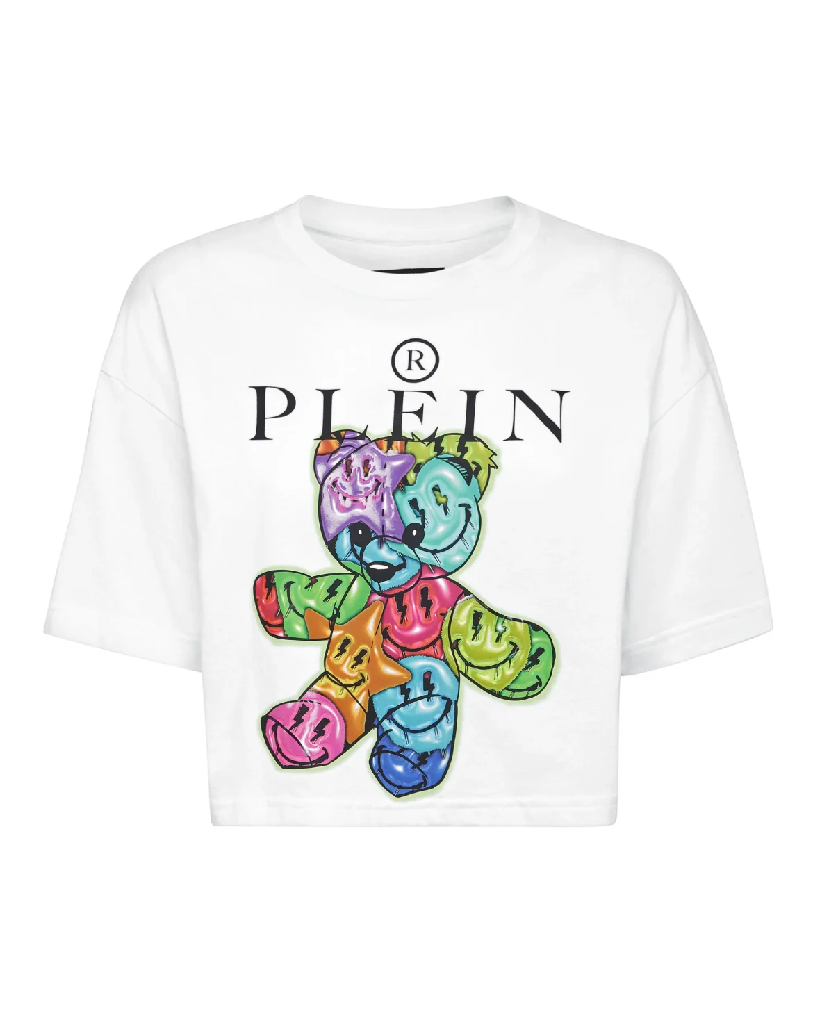 Cropped T-Shirt Round Neck Smile, цвет: Белый
