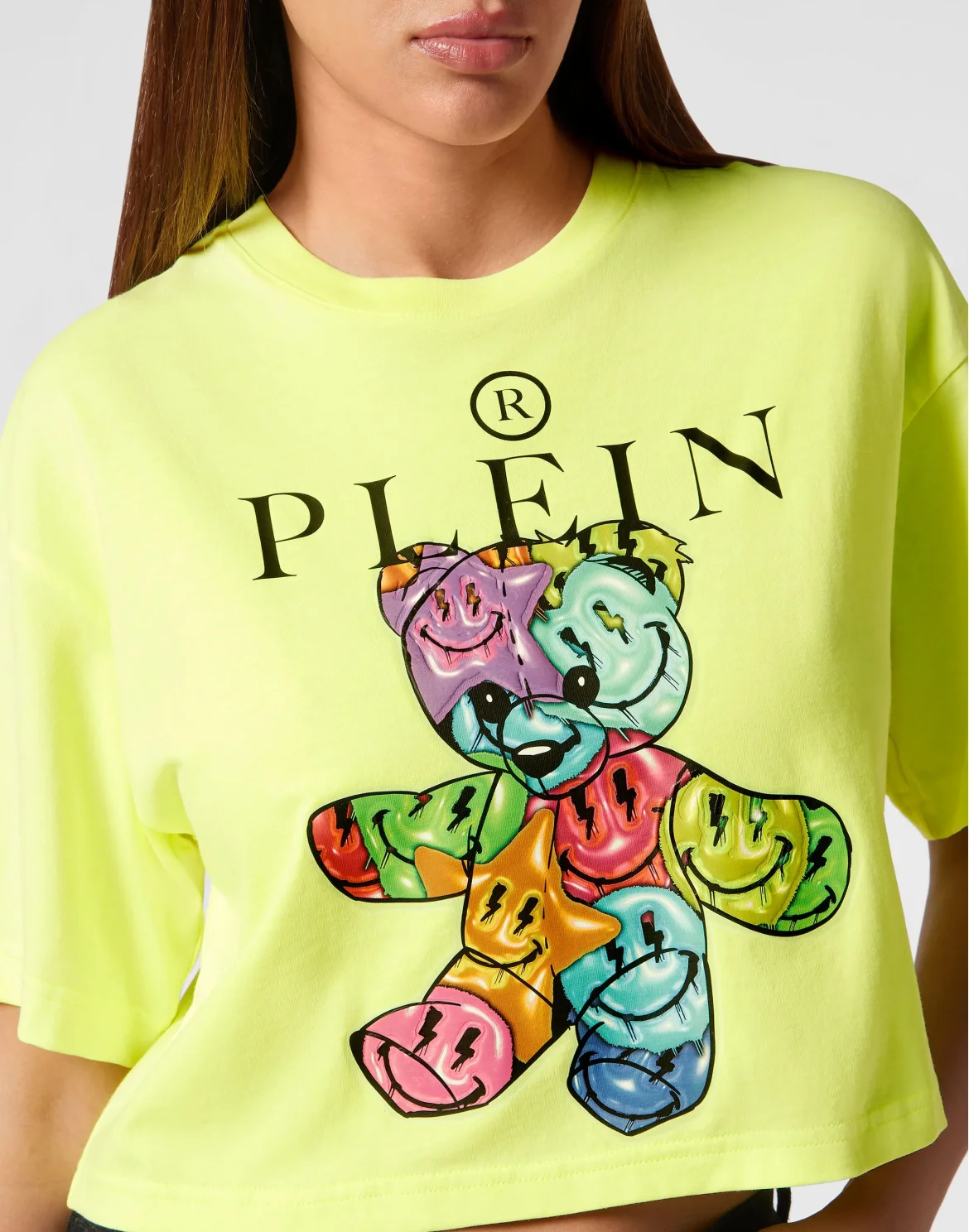 Cropped T-Shirt Round Neck Smile, цвет: Желтый