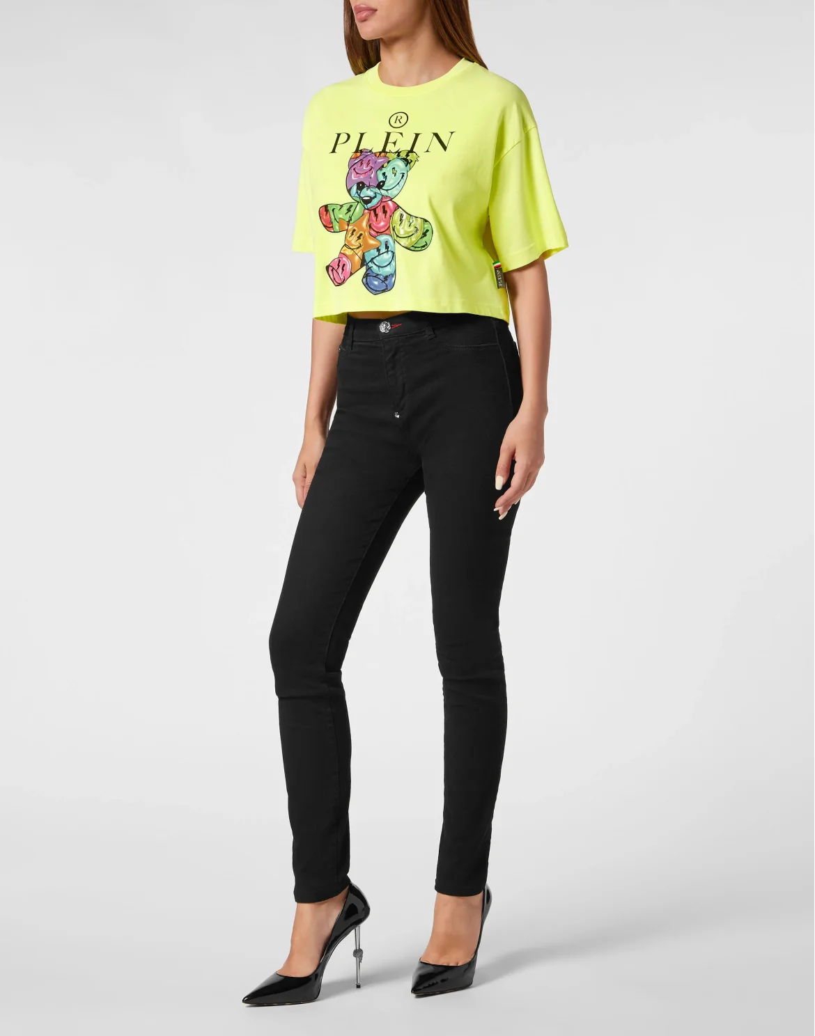 Cropped T-Shirt Round Neck Smile, цвет: Желтый