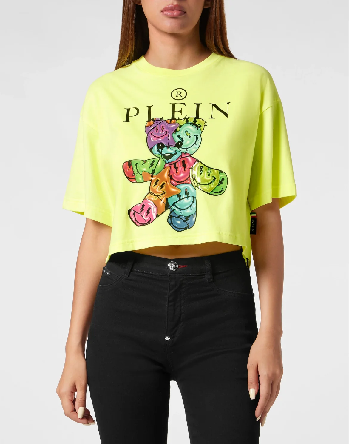 Cropped T-Shirt Round Neck Smile, цвет: Желтый