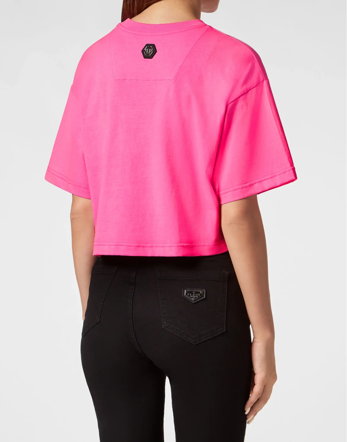 Cropped T-Shirt Round Neck Smile, цвет: Розовый