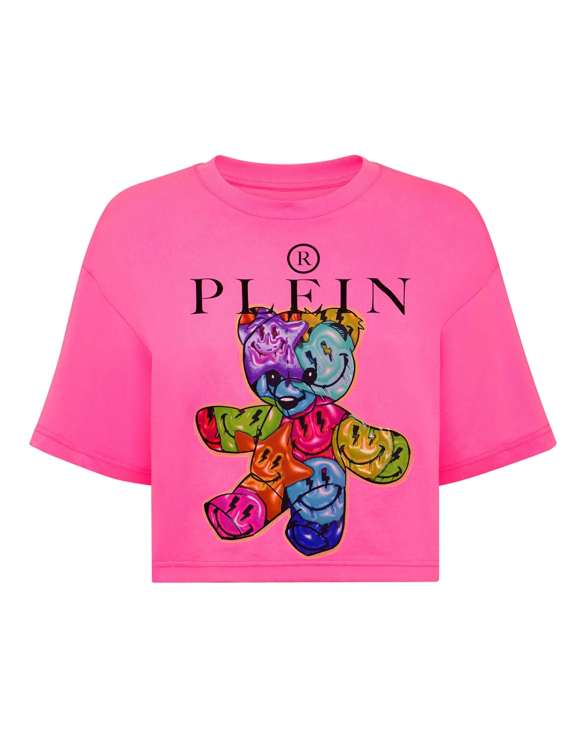 Cropped T-Shirt Round Neck Smile, цвет: Розовый