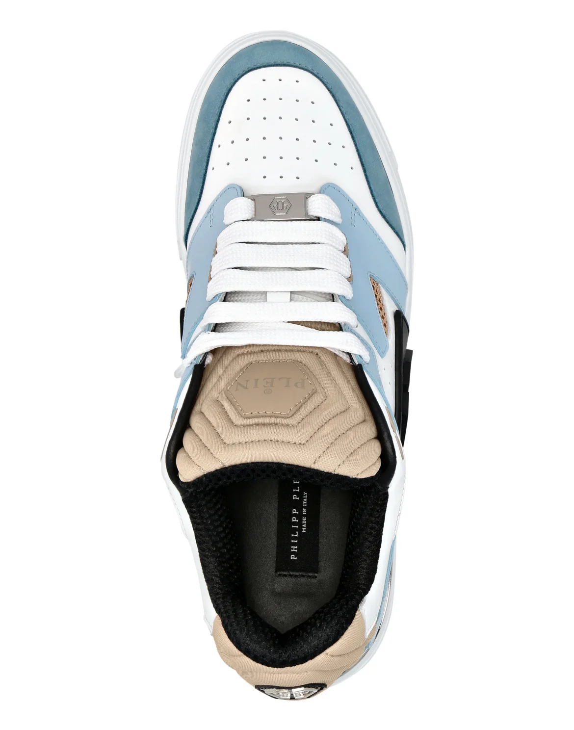 Mix Leather Lo-Top Sneakers, цвет: Белый