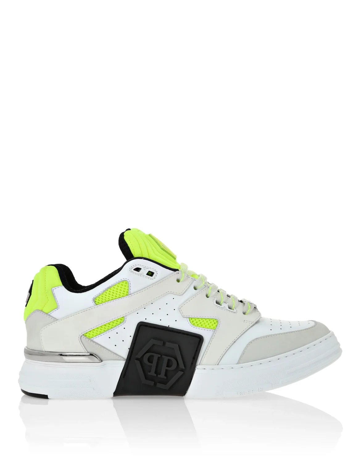 Mix Leather Lo-Top Sneakers, цвет: Зеленый