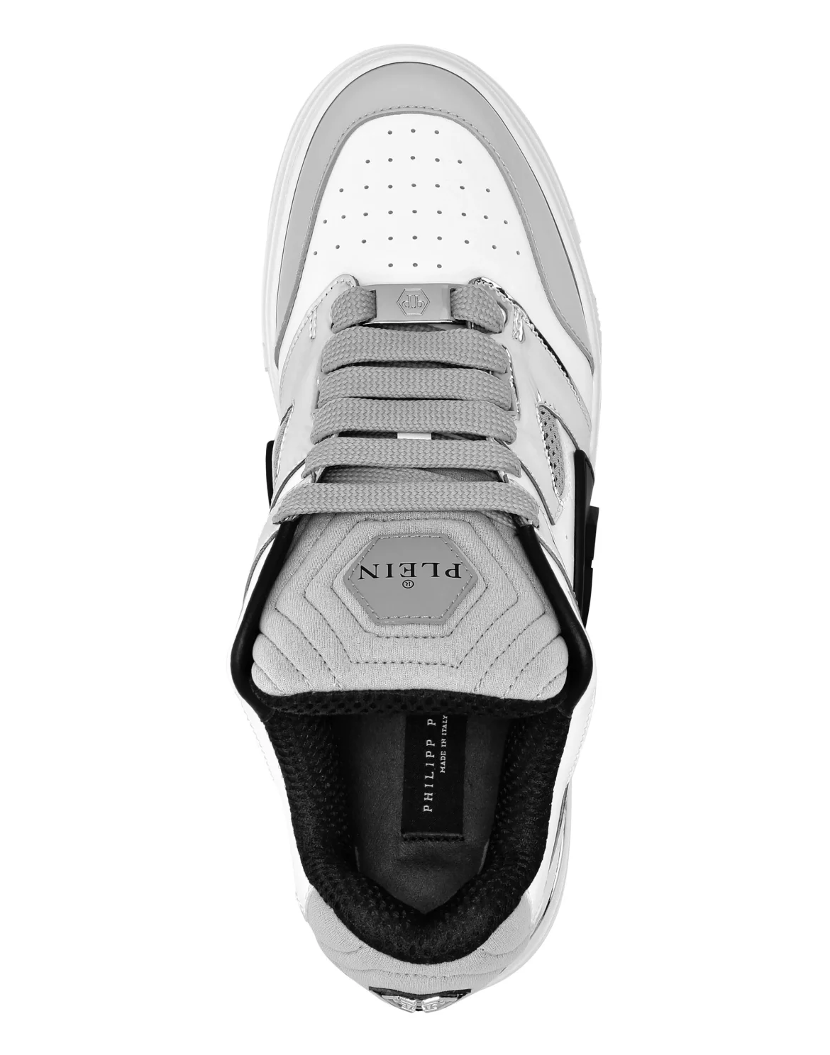 Mix Leather Lo-Top Sneakers, цвет: Белый