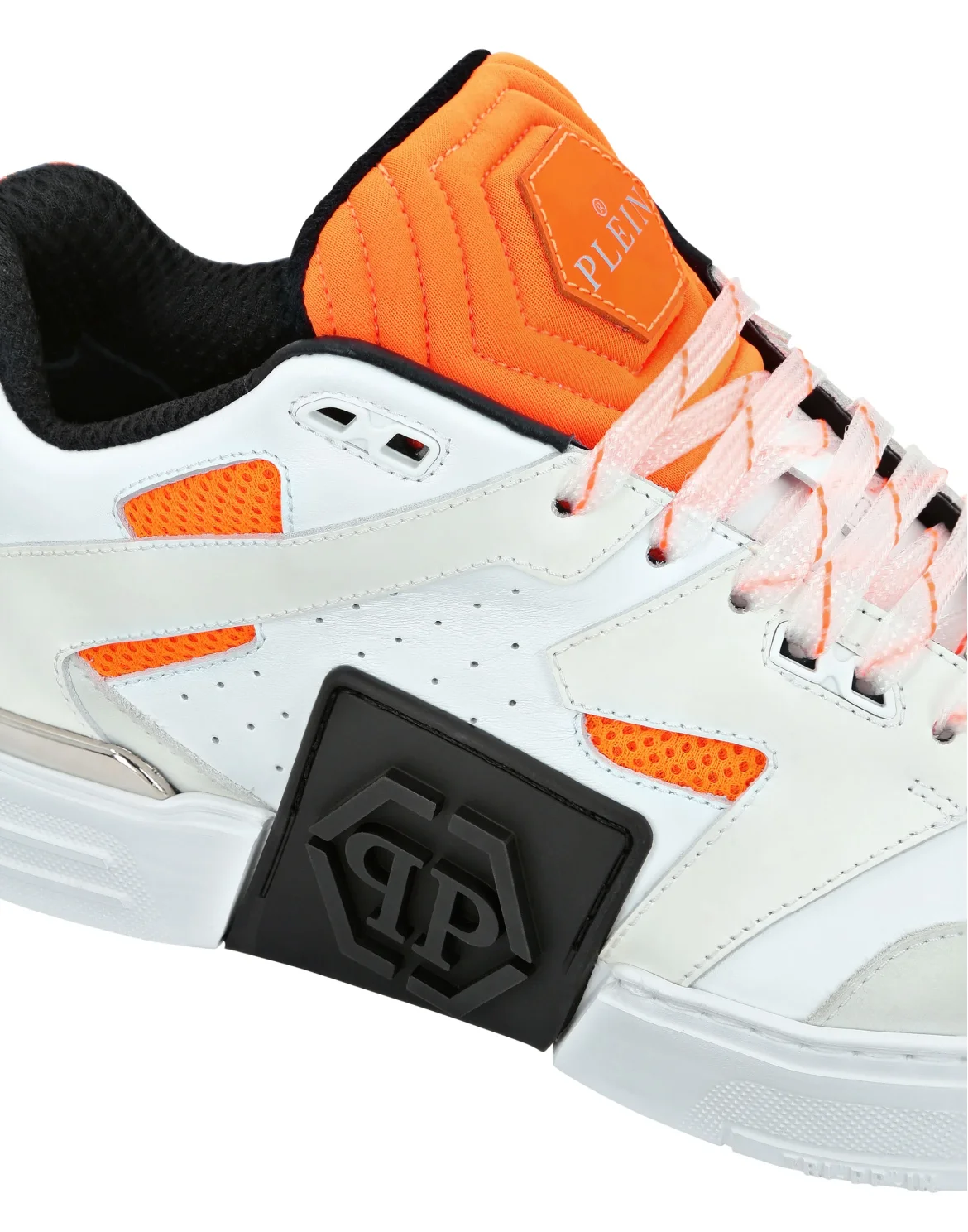 Mix Leather Lo-Top Sneakers, цвет: Оранжевый