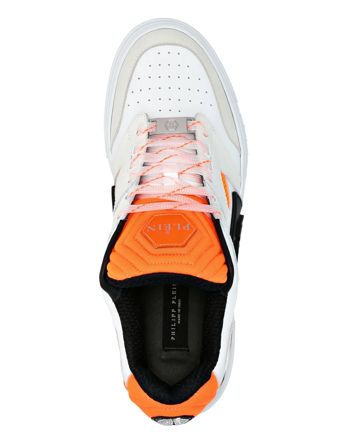 Mix Leather Lo-Top Sneakers, цвет: Оранжевый