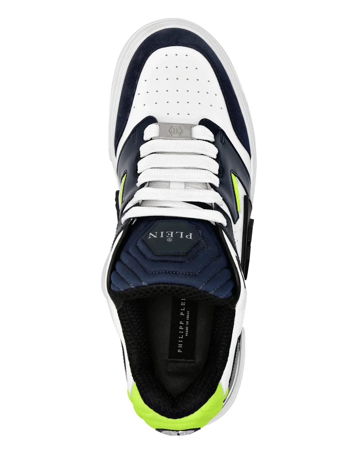 Mix Leather Lo-Top Sneakers, цвет: Синий