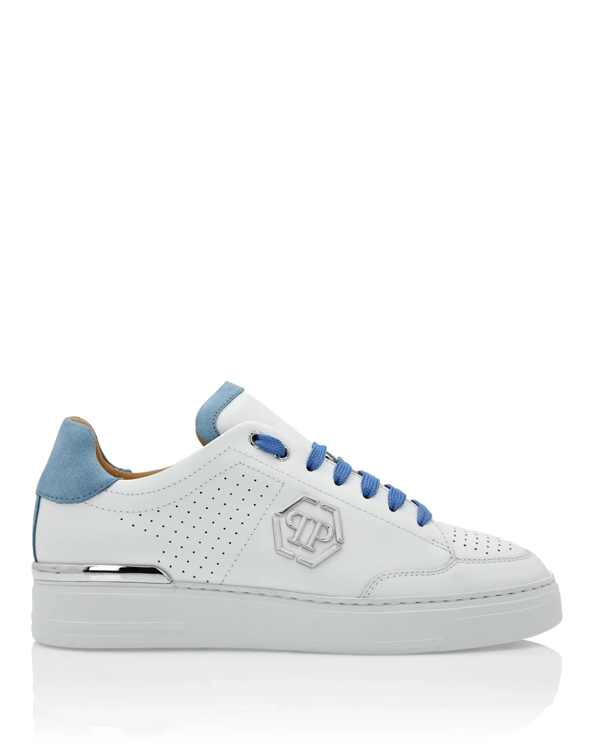 Mix Leather Lo-Top Sneakers, цвет: Белый