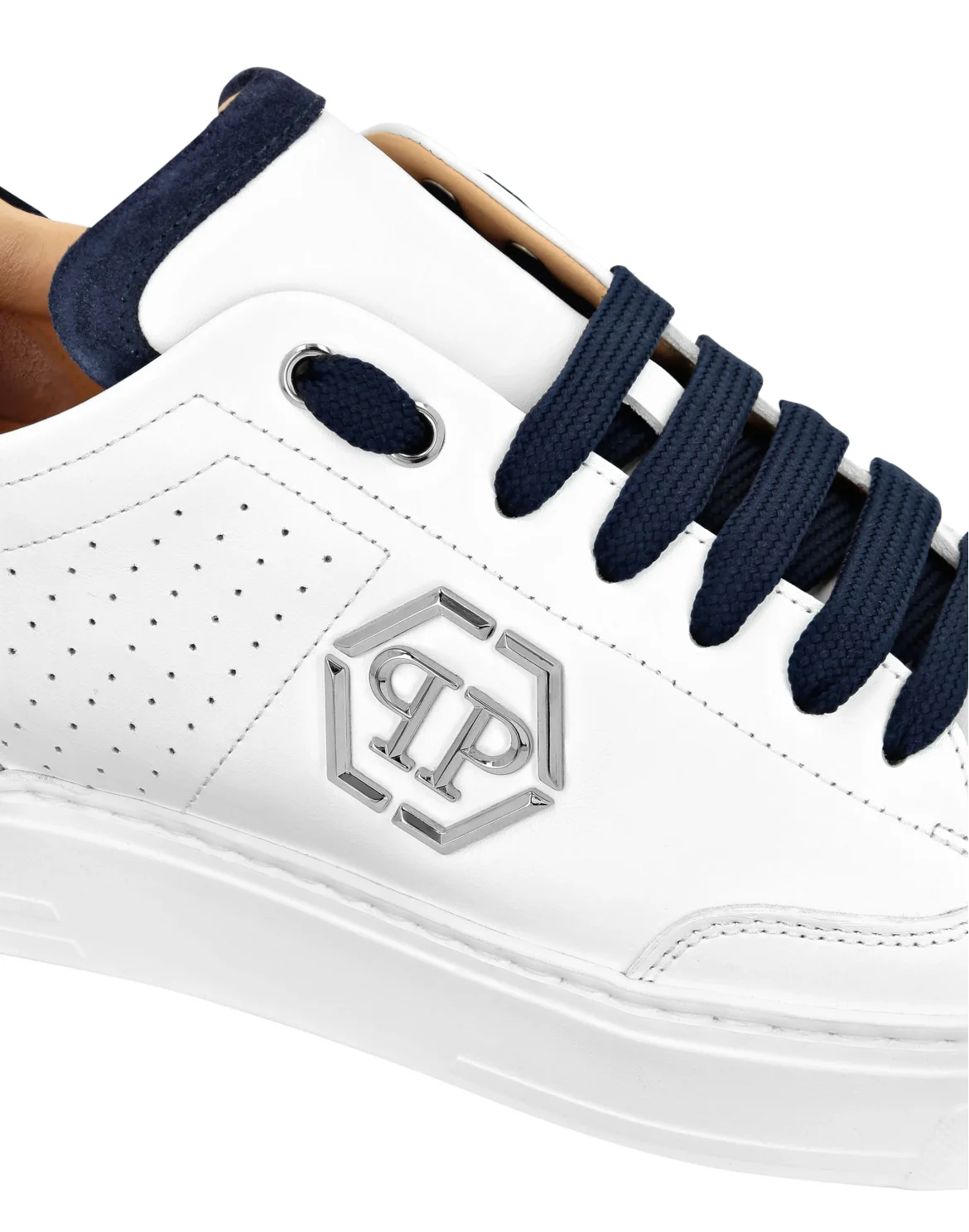 Mix Leather Lo-Top Sneakers, цвет: Белый