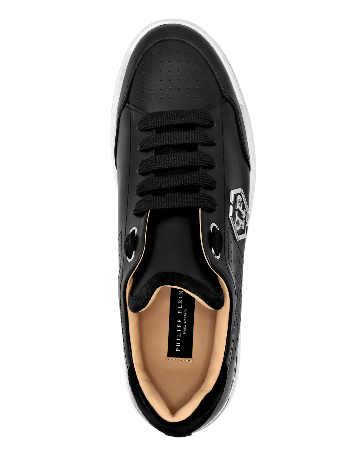 Mix Leather Lo-Top Sneakers, цвет: Черный