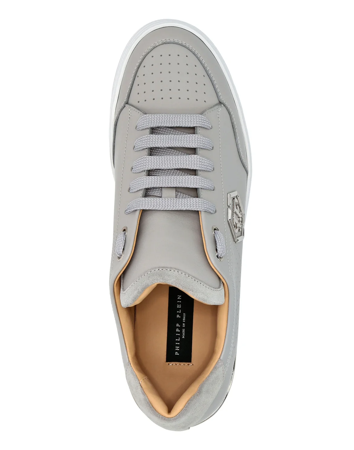 Mix Leather Lo-Top Sneakers, цвет: Серый