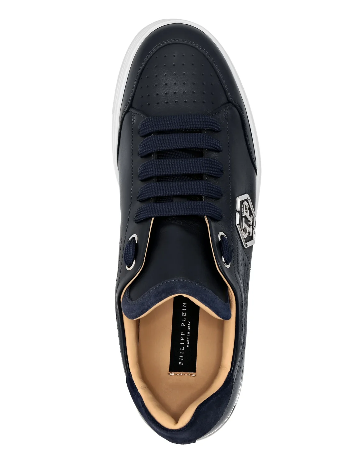 Mix Leather Lo-Top Sneakers, цвет: Синий