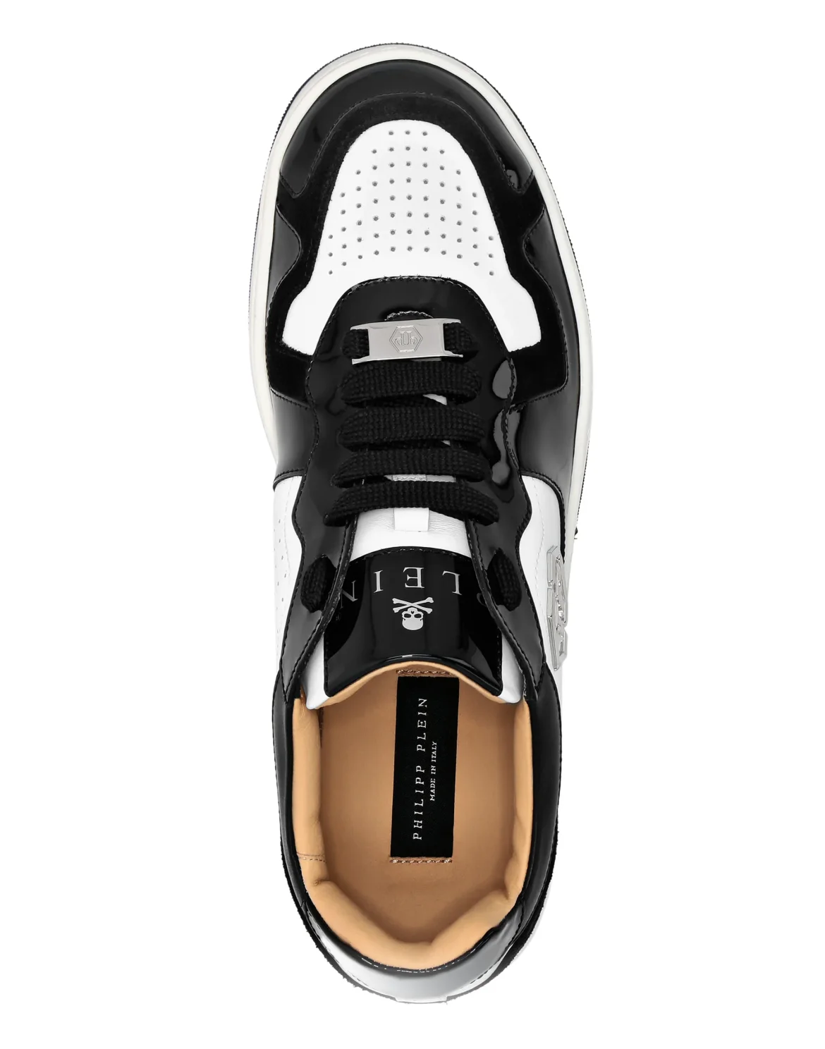 Mix Leather Lo-Top Sneakers, цвет: Белый