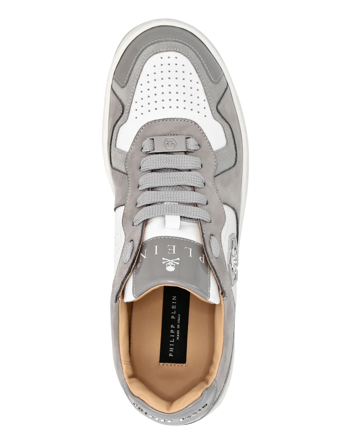 Mix Leather Lo-Top Sneakers, цвет: Белый