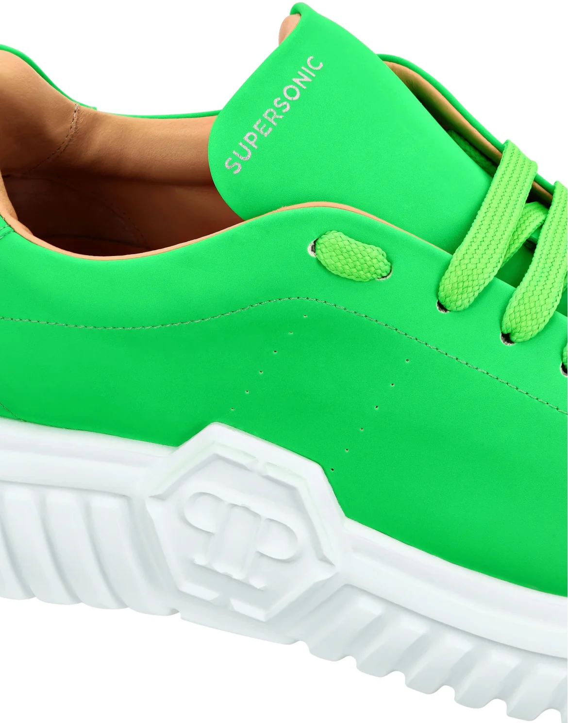 Leather Lo-Top Sneakers, цвет: Зеленый