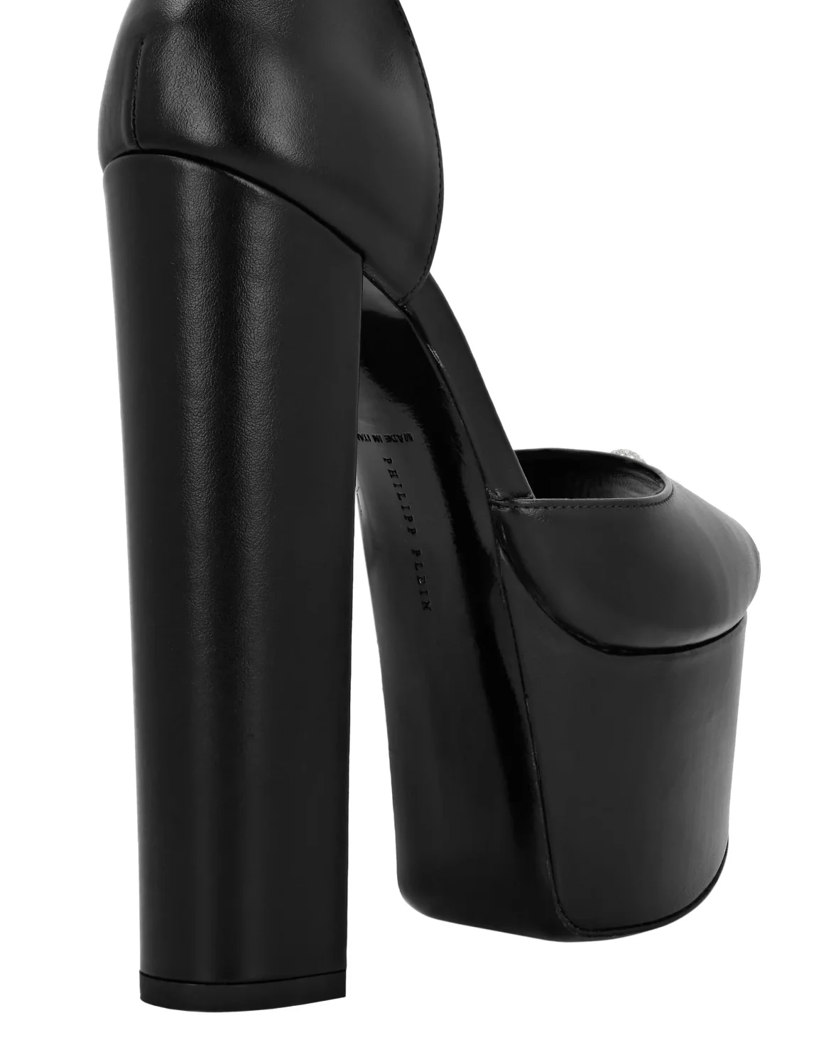 Leather Platform Sandals Hi-Heels, цвет: Черный