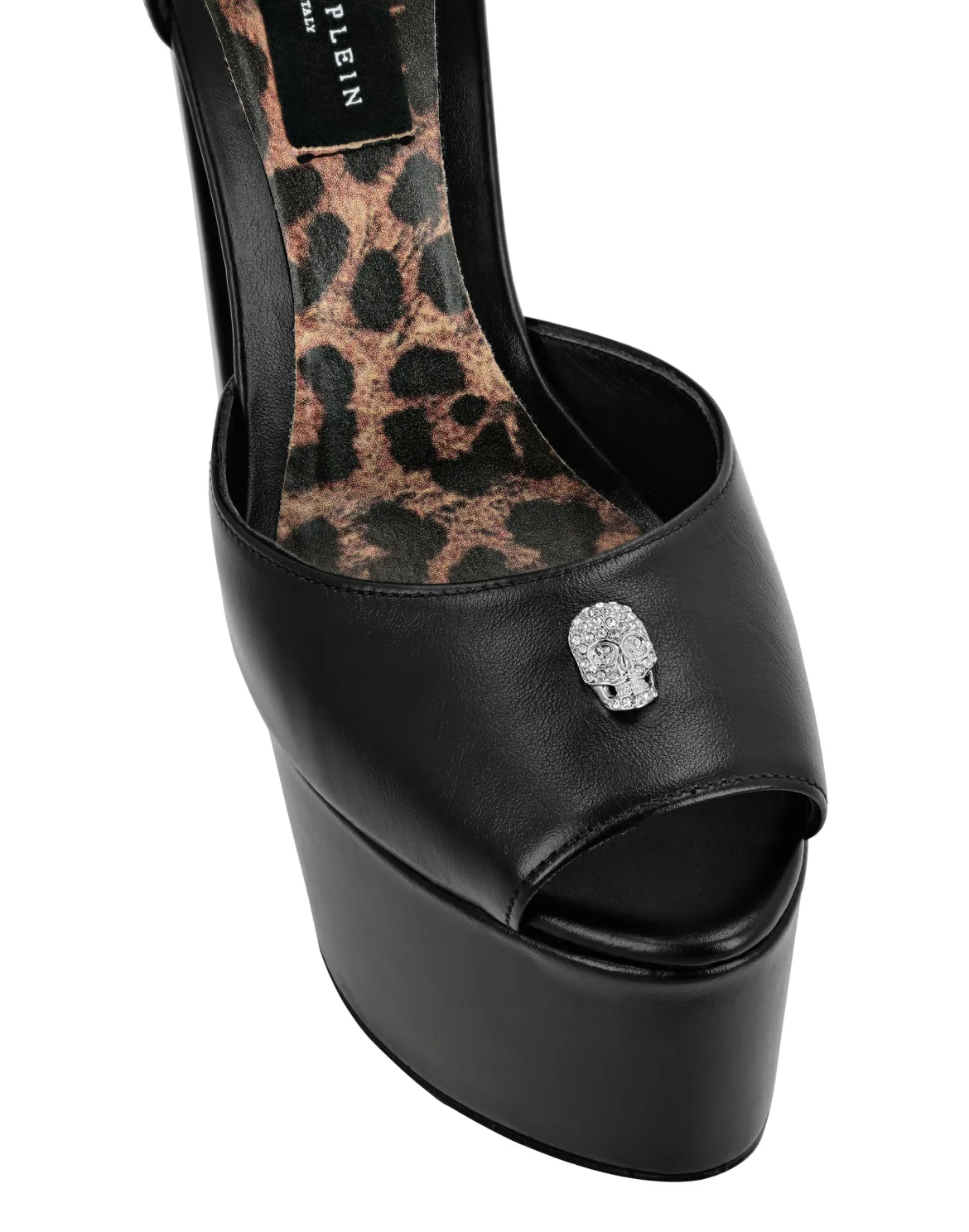 Leather Platform Sandals Hi-Heels, цвет: Черный