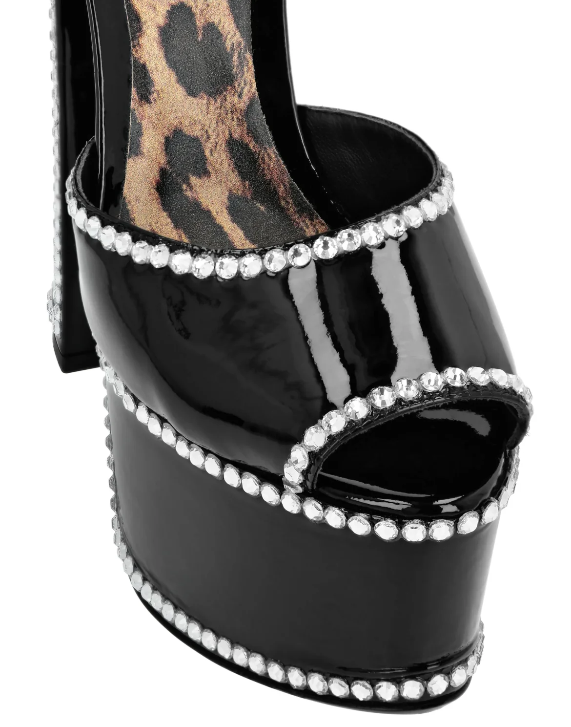 Patent Leather Platform Sandals Hi-Heels, цвет: Черный
