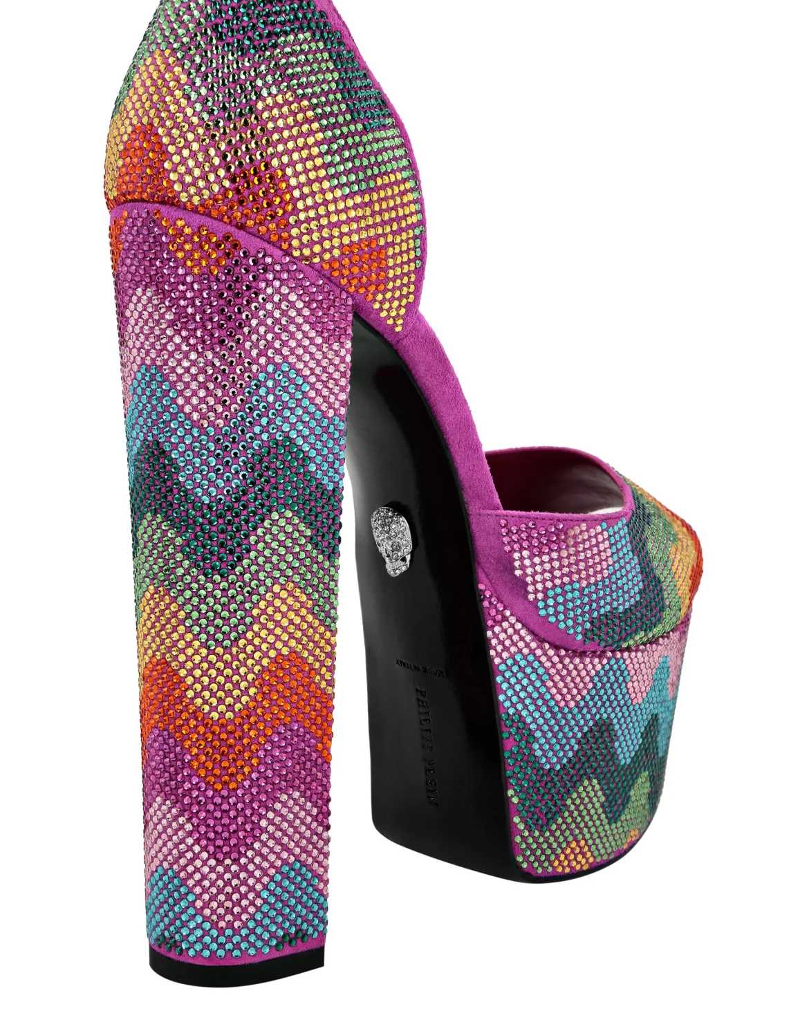 Crystal Platform Sandals Hi-Heels Waves Rainbow, цвет: Мультиколор