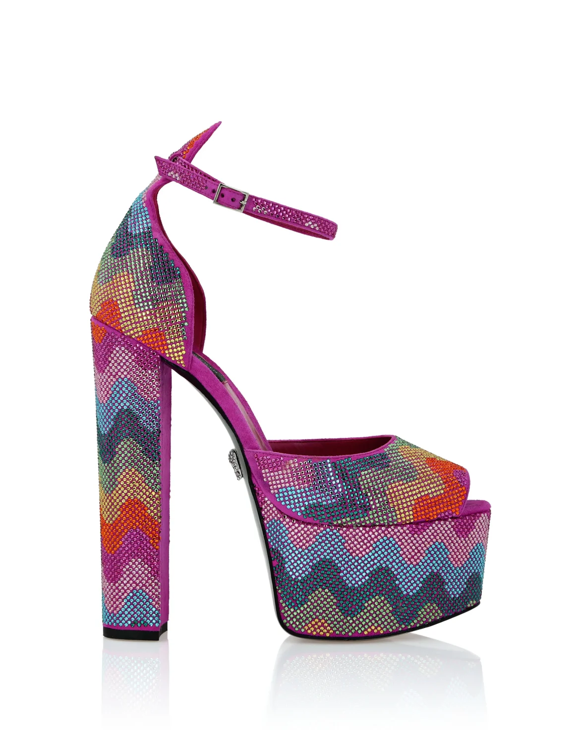 Crystal Platform Sandals Hi-Heels Waves Rainbow, цвет: Мультиколор