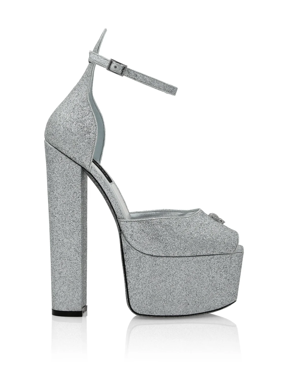 Glitter Platform Sandals Hi-Heels, цвет: Серебристый