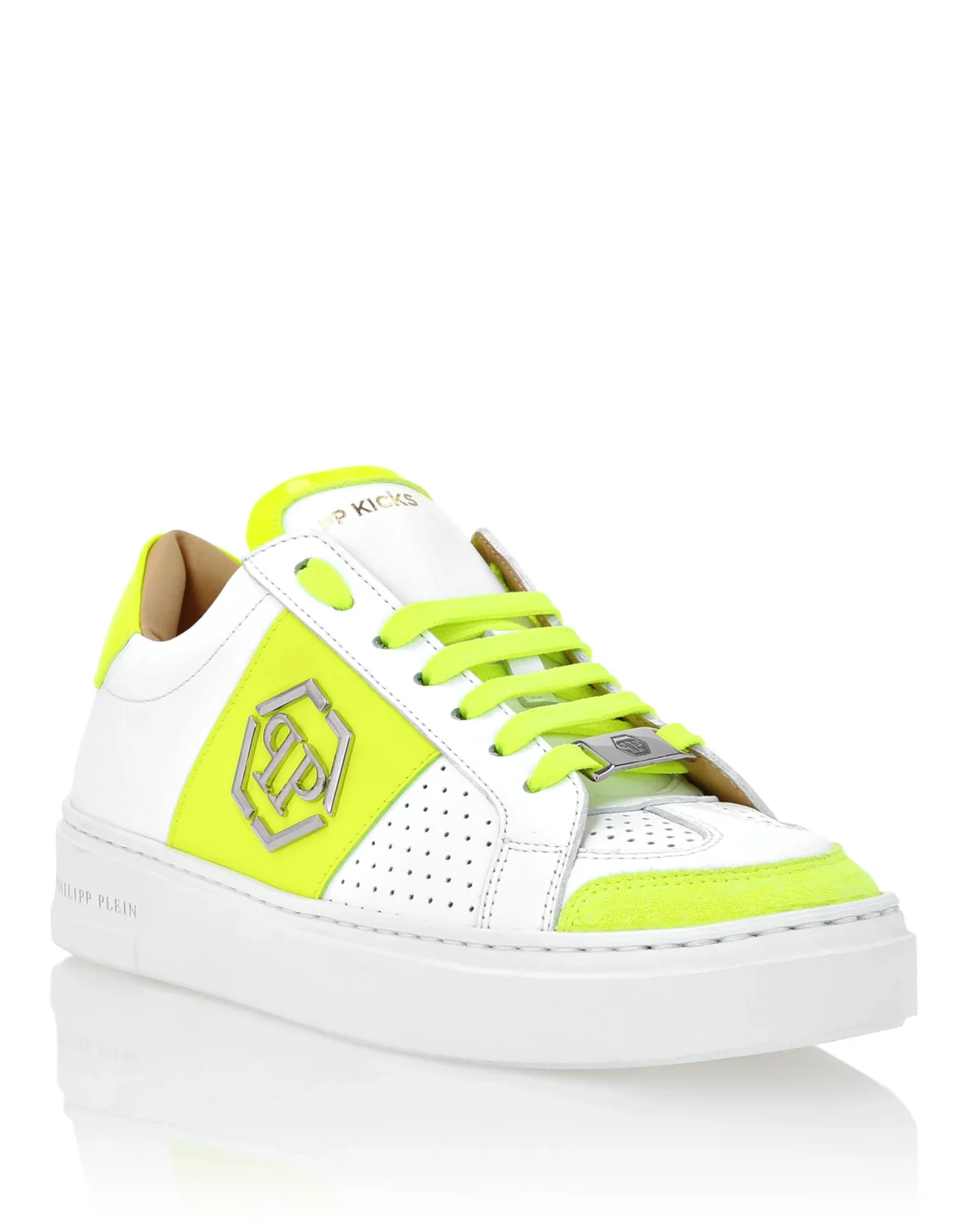 Mix Leather  Lo-Top Sneakers, цвет: Зеленый