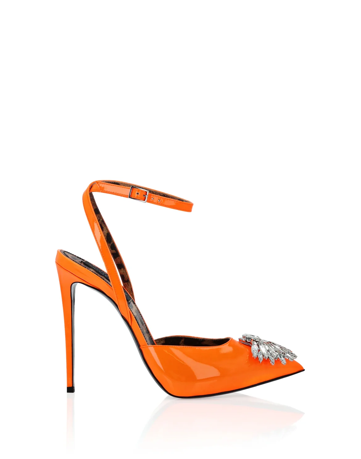 Patent Leather Decollete Hi- Heels Brooches, цвет: Оранжевый