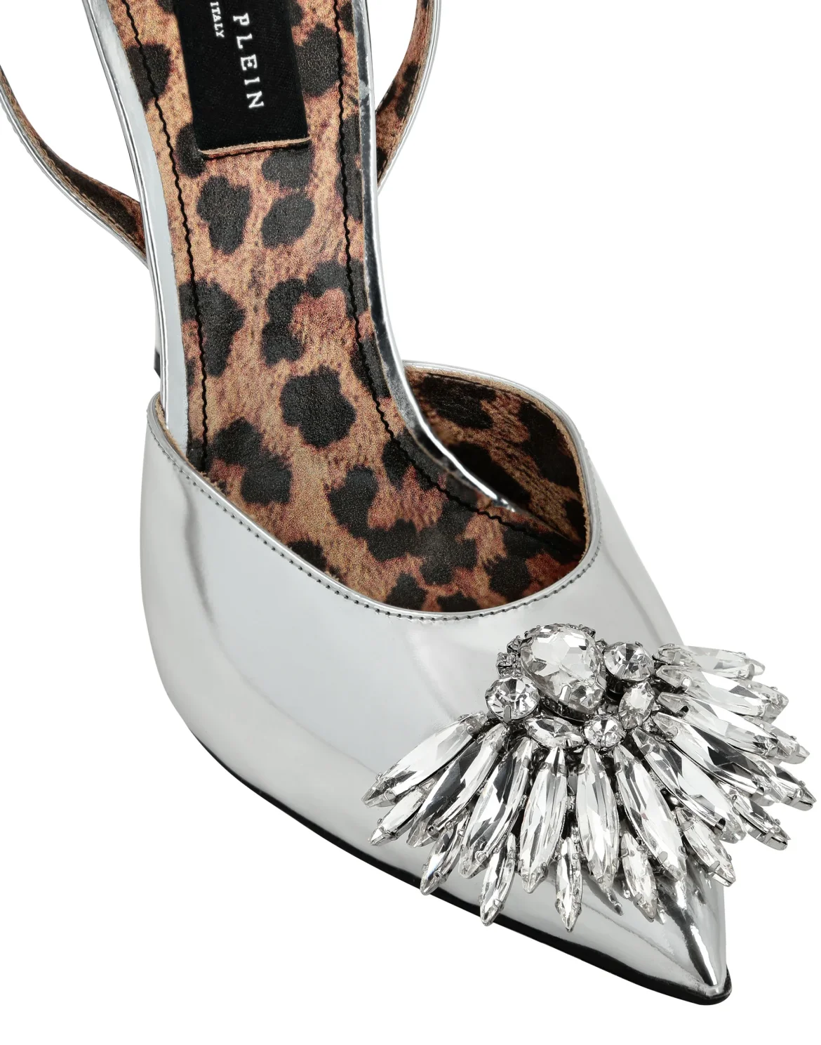 Mirror Leather Decollete Hi- Heels Brooches, цвет: Серебристый
