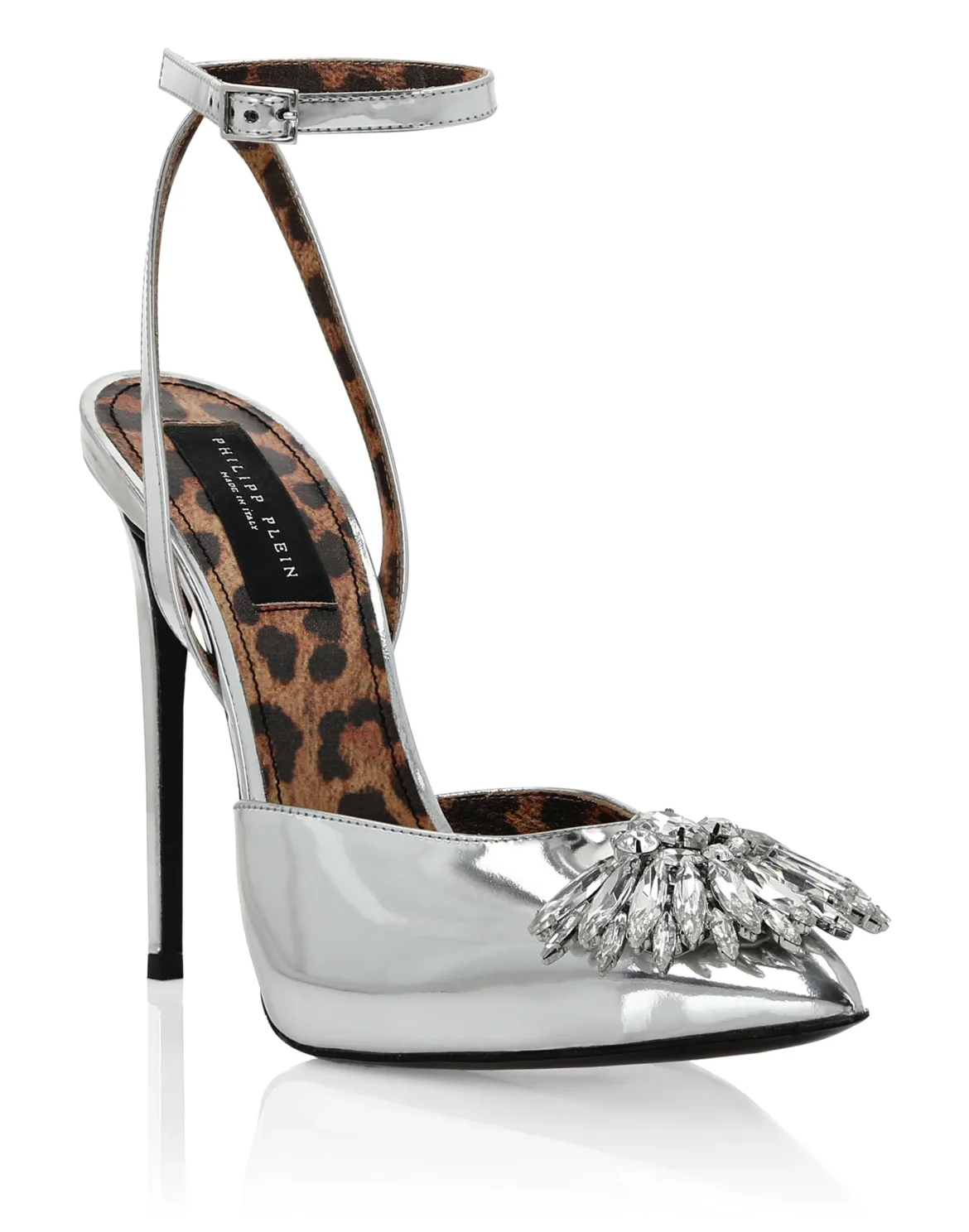 Mirror Leather Decollete Hi- Heels Brooches, цвет: Серебристый