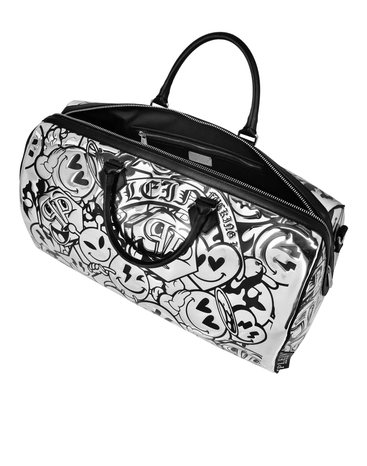 Mirror Leather Large Handle Bag Smile, цвет: Серебристый