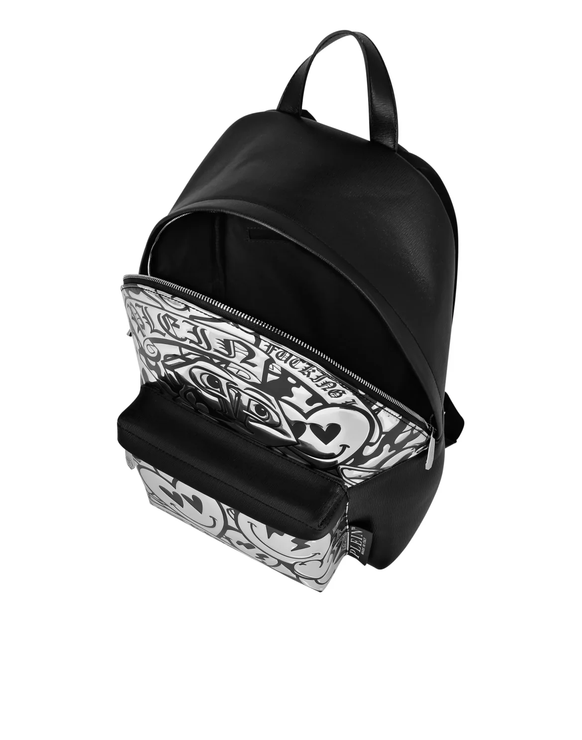 Mirror Leather Backpack Smile, цвет: Серебристый