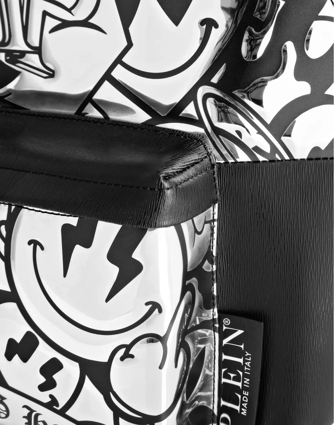 Mirror Leather Backpack Smile, цвет: Серебристый