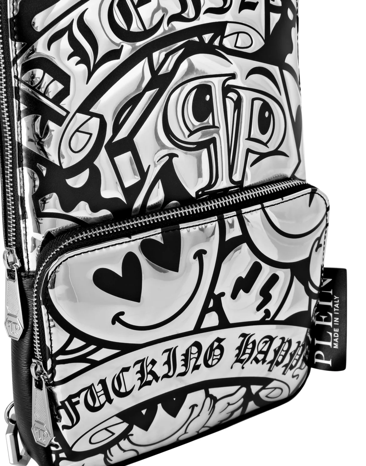Mirror Leather Cross Body Smile, цвет: Серебристый