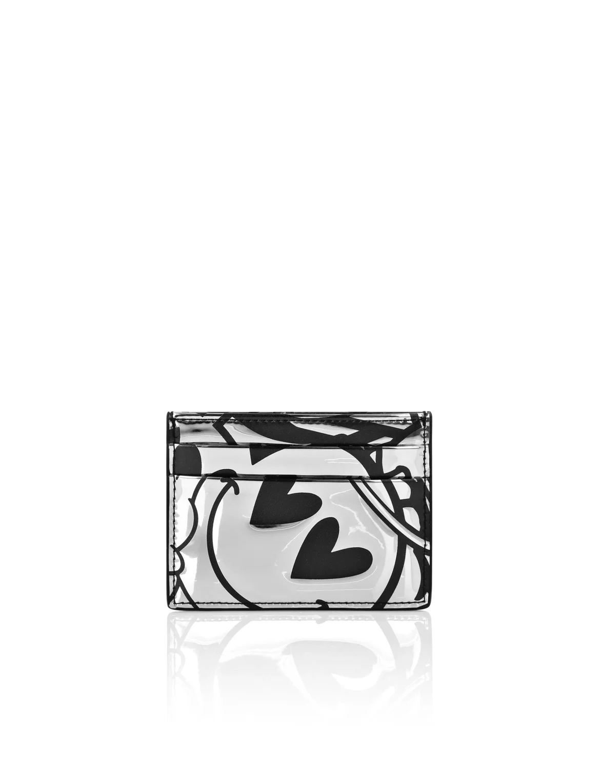 Mirror Leather Credit Cards Holder Smile, цвет: Серебристый