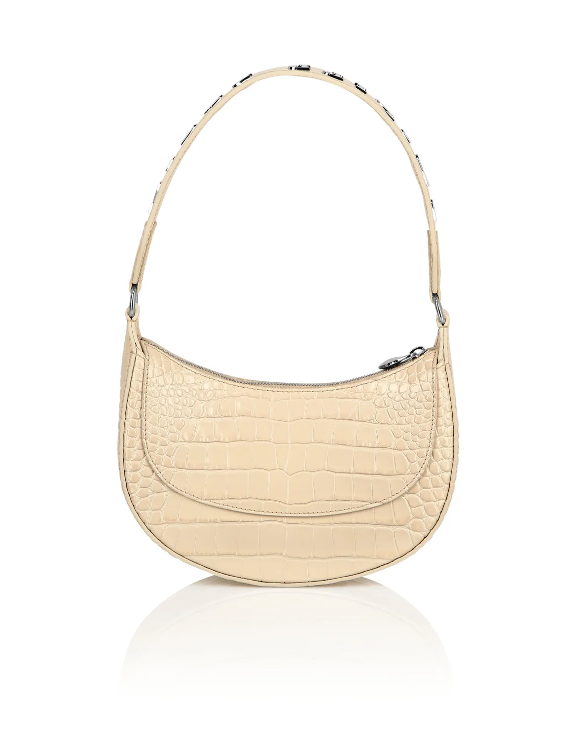 Croco Embossed Handle Bag GALAXY, цвет: Бежевый